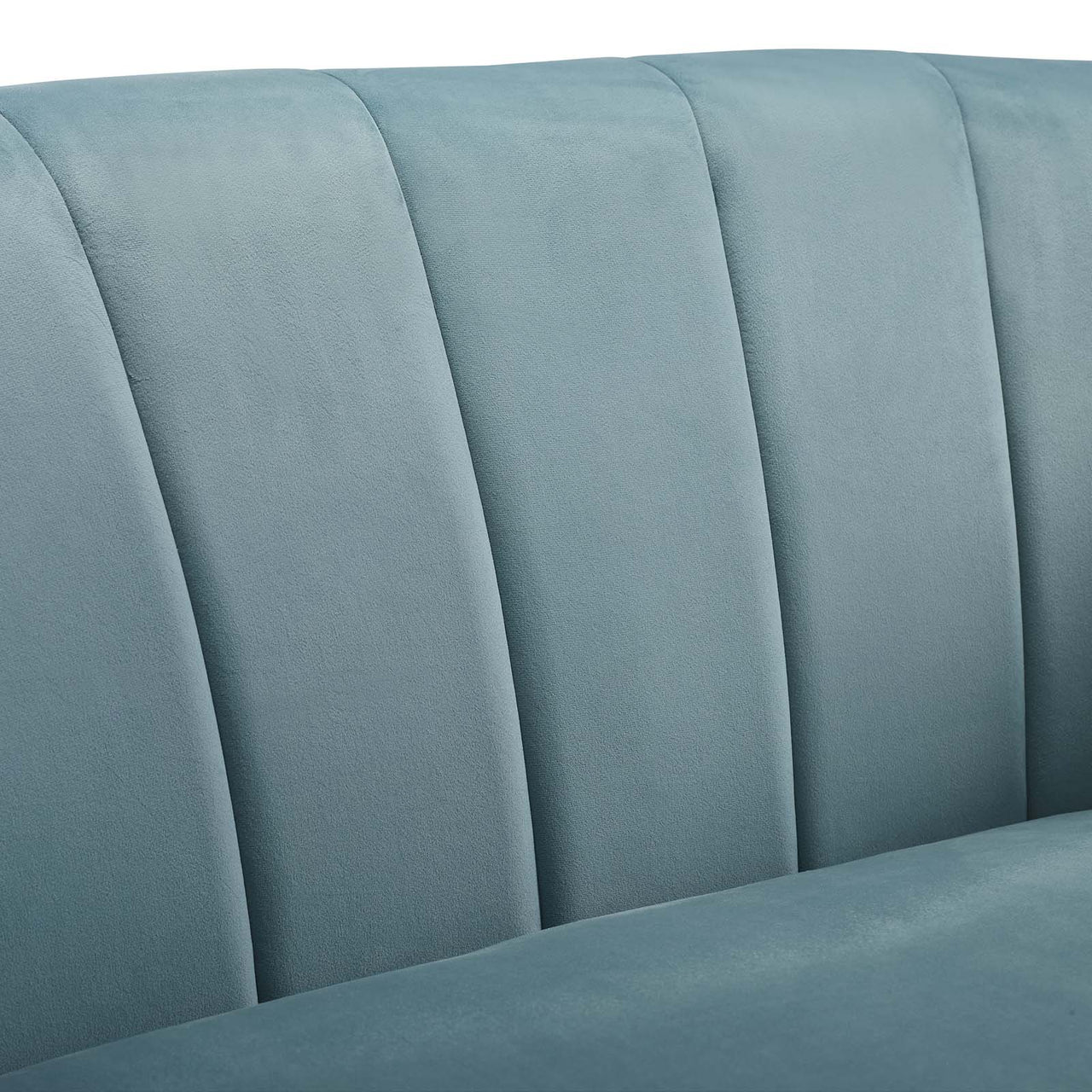 Alessa Upholstered Velvet Armchair, Light Blue