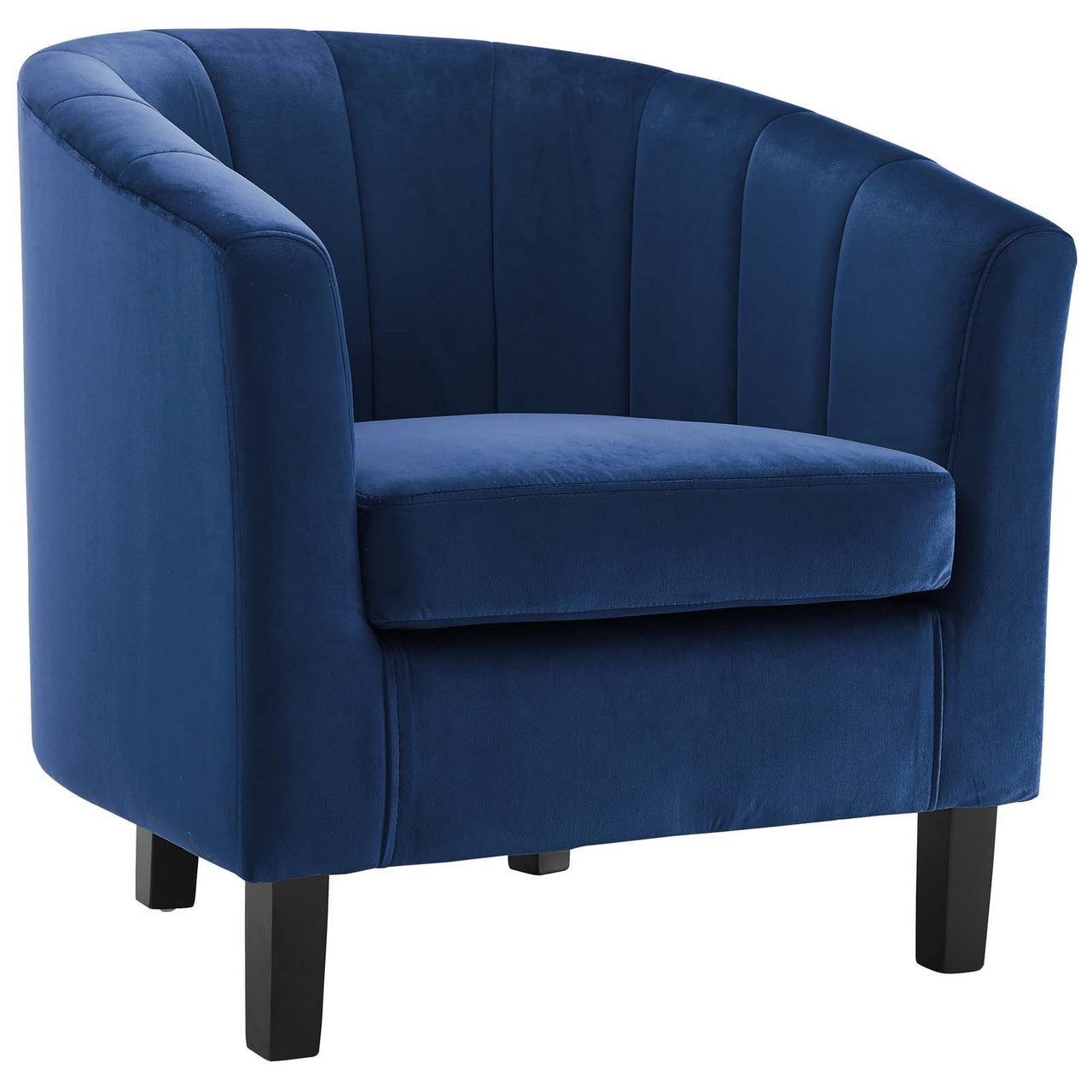 Alessa Upholstered Velvet Armchair, Navy