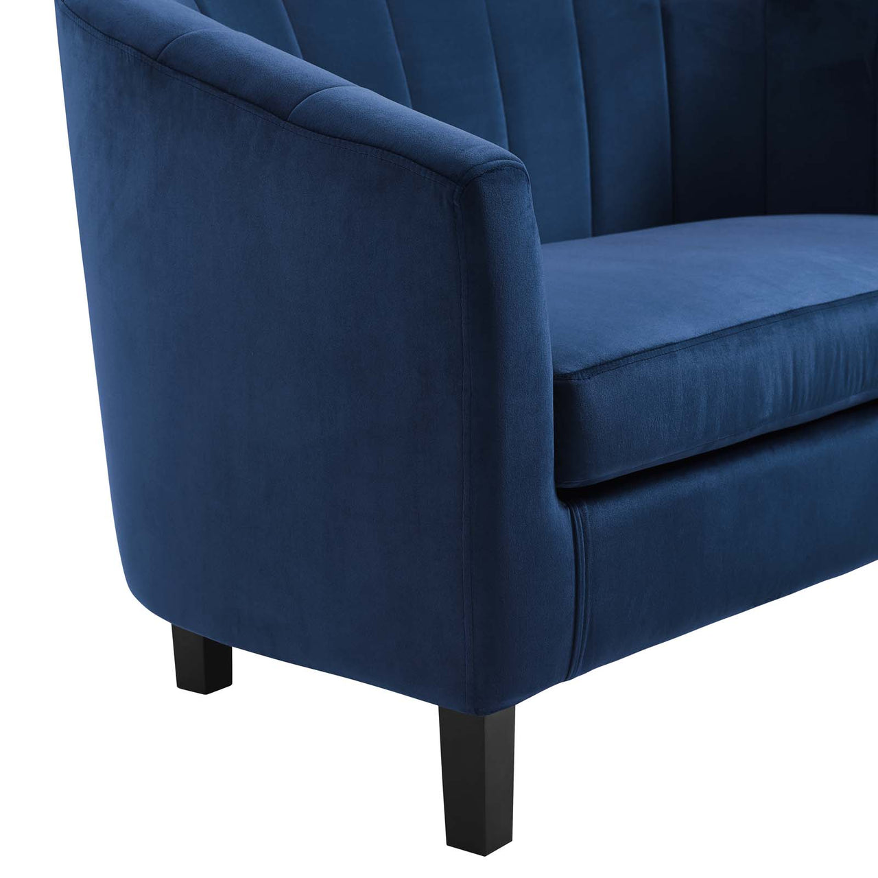 Alessa Upholstered Velvet Armchair, Navy