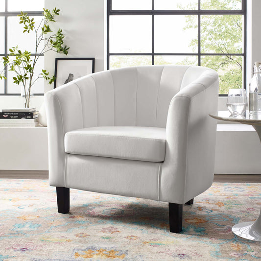 Alessa Upholstered Velvet Armchair, White