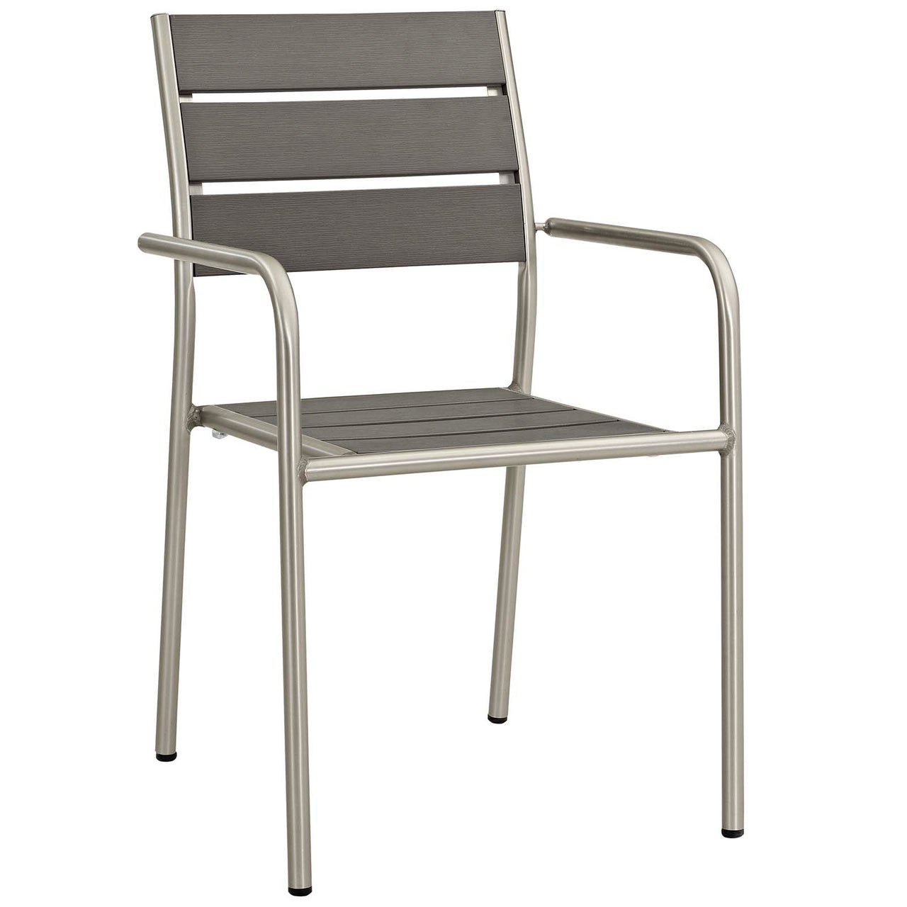 Shorea Alfresco Dining Rounded Armchair Set of 2, Silver & Gray
