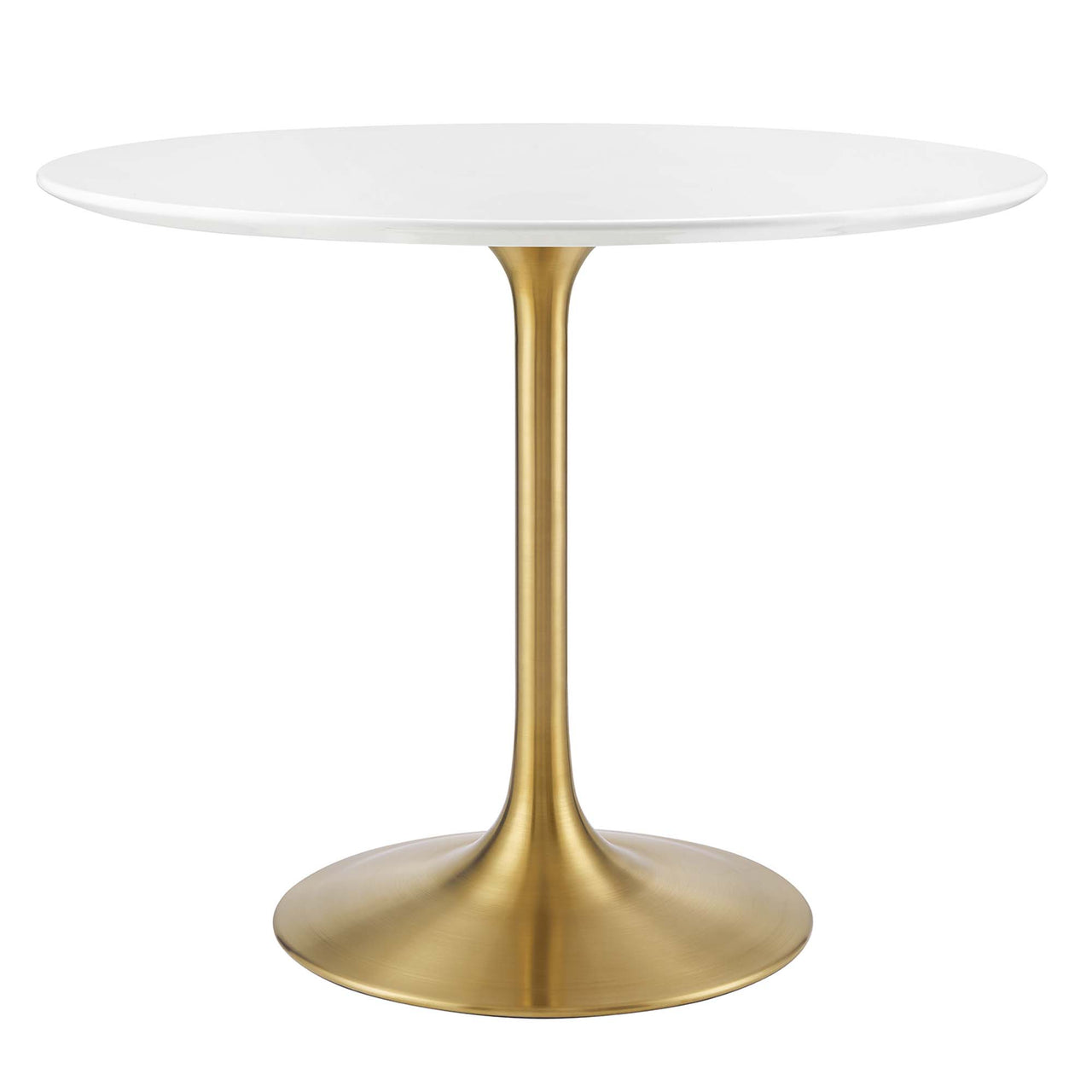 Ensemble Round Dining Table, Small, Gold & White