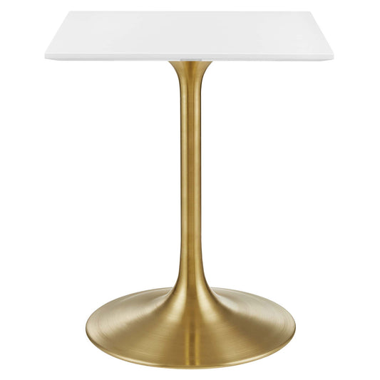 Ensemble Square Dining Table, Extra Small, Gold & White