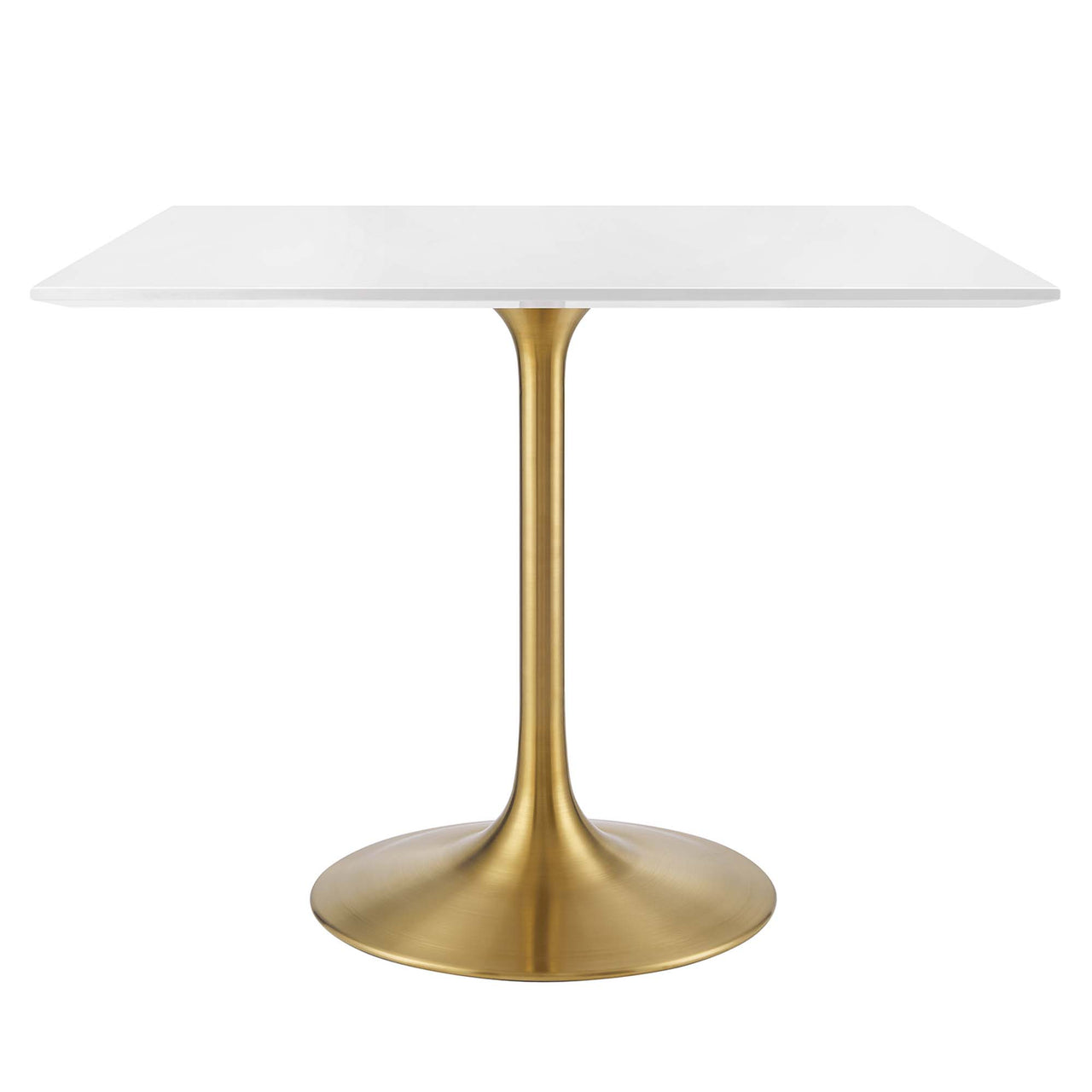 Ensemble Square Dining Table, Medium, Gold & White