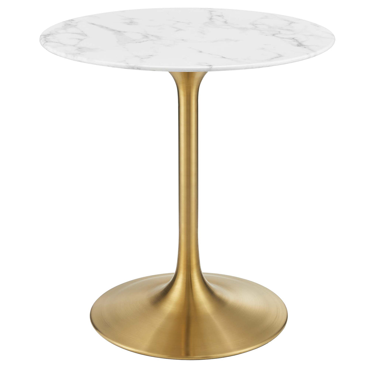 Ensemble Round Faux Marble Dining Table, Extra Small, Gold & White