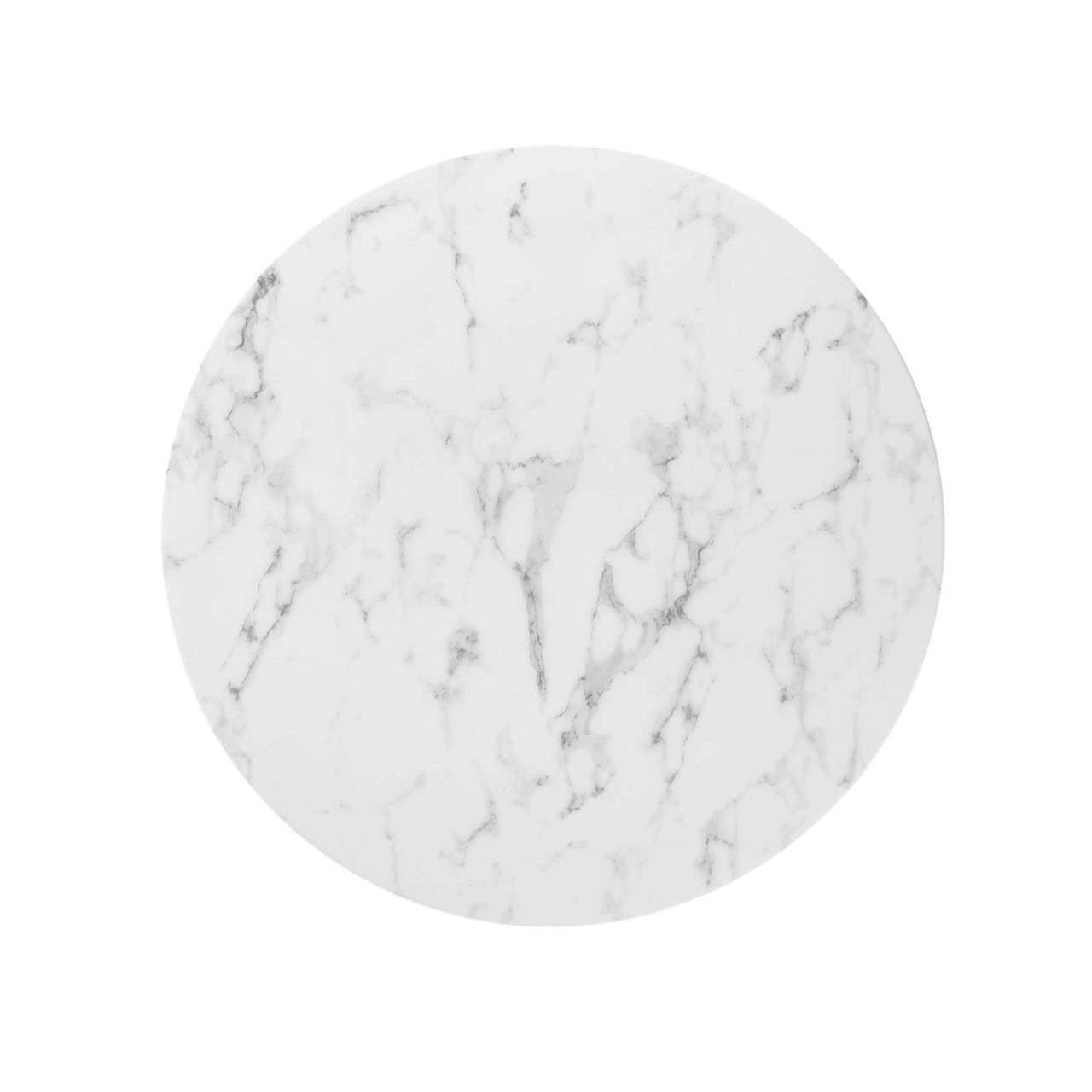 Ensemble Round Faux Marble Dining Table, Small, Gold & White