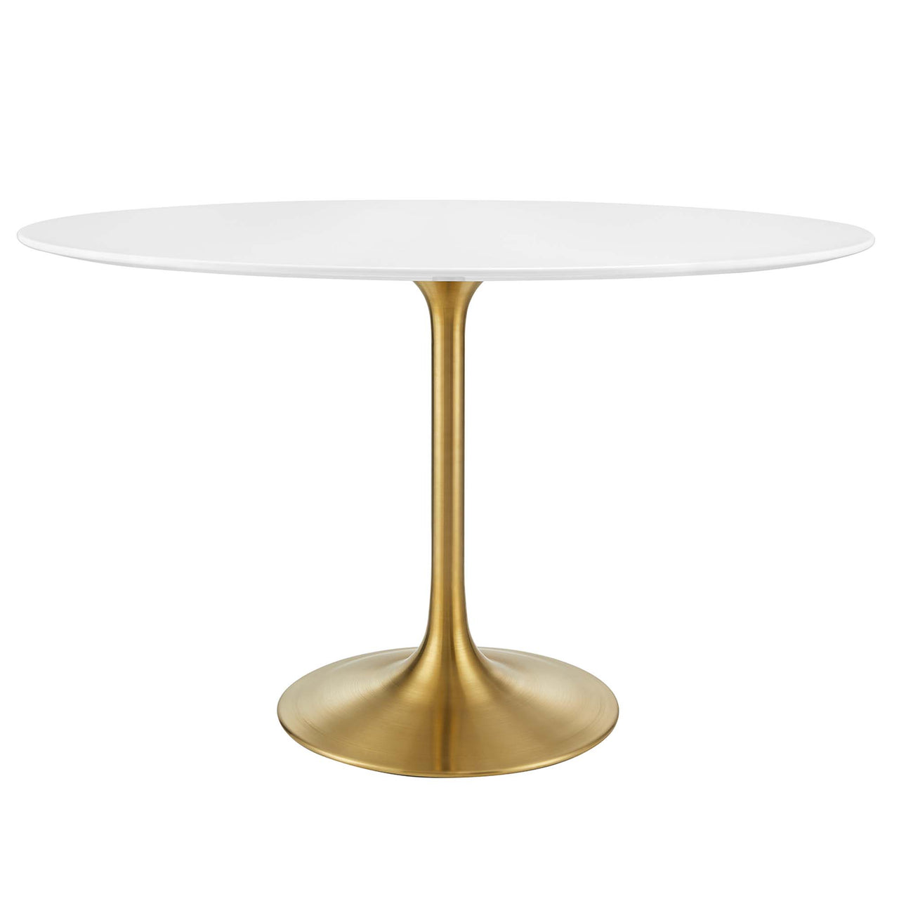 Ensemble Oval Dining Table, Small, Gold & White