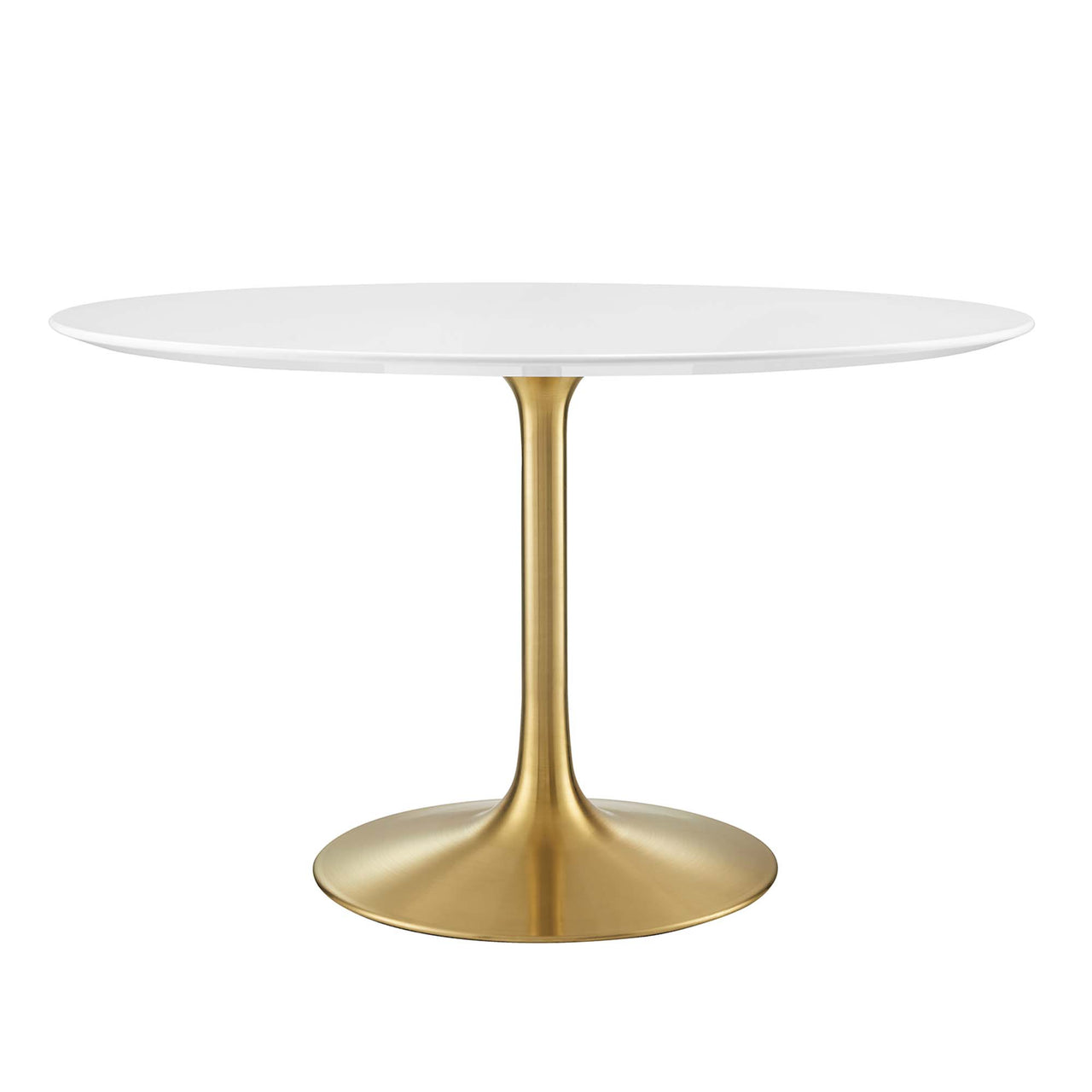 Ensemble Round Dining Table, Large, Gold & White