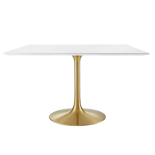 Ensemble Square Dining Table, Extra Large, Gold & White