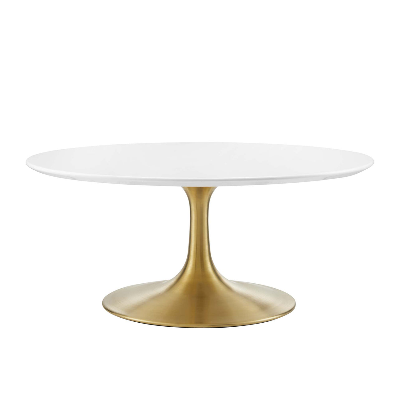 Ensemble Round Coffee Table, Medium, Gold & White