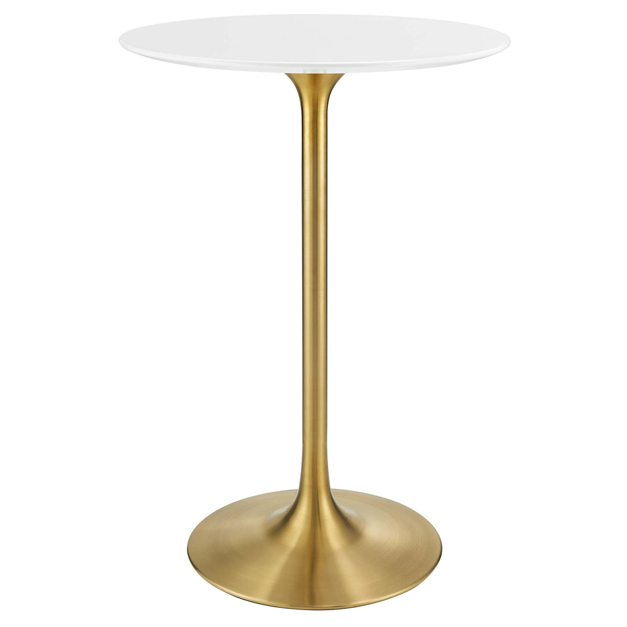 Ensemble Round Bar Table, Gold & White