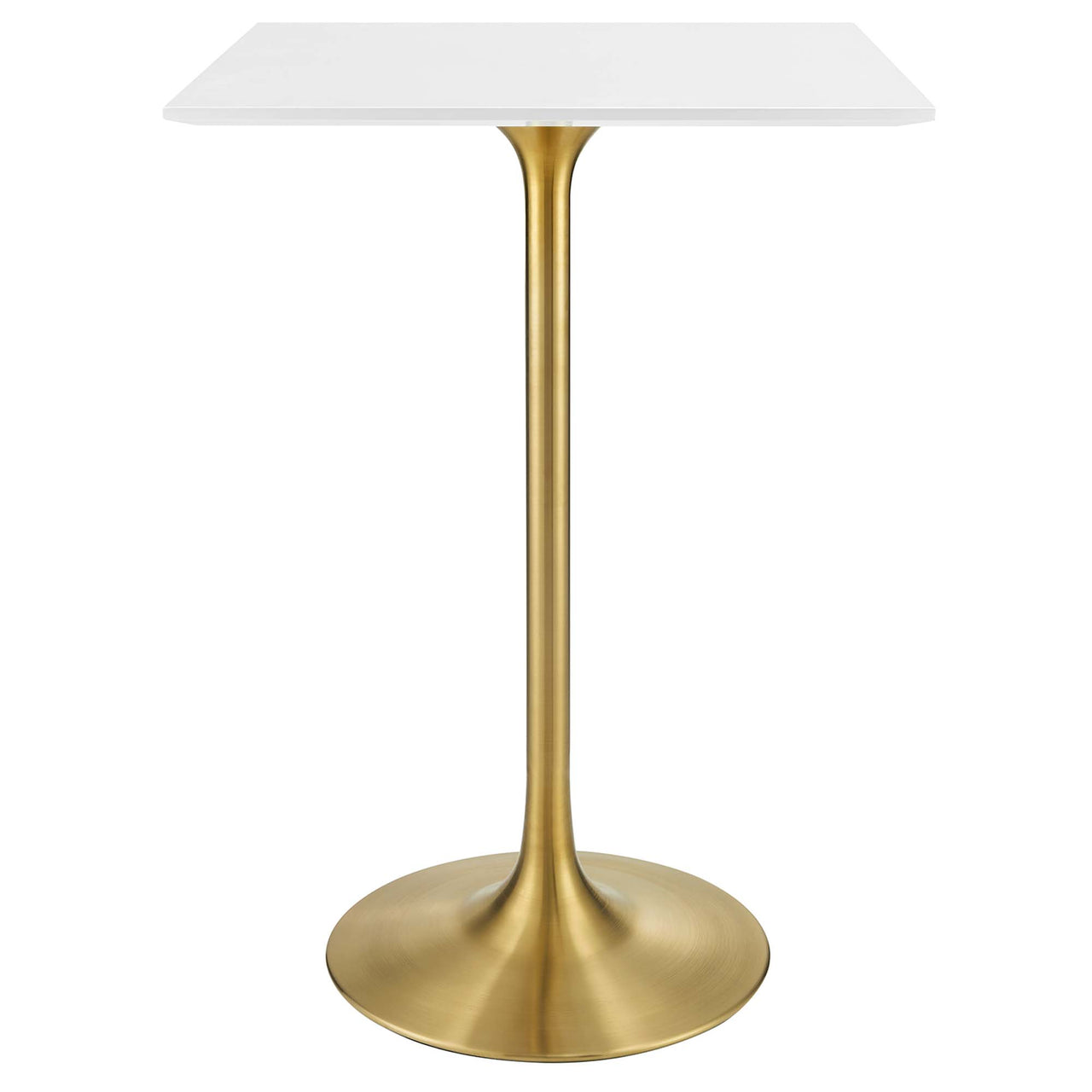 Ensemble Square Bar Table, Gold & White
