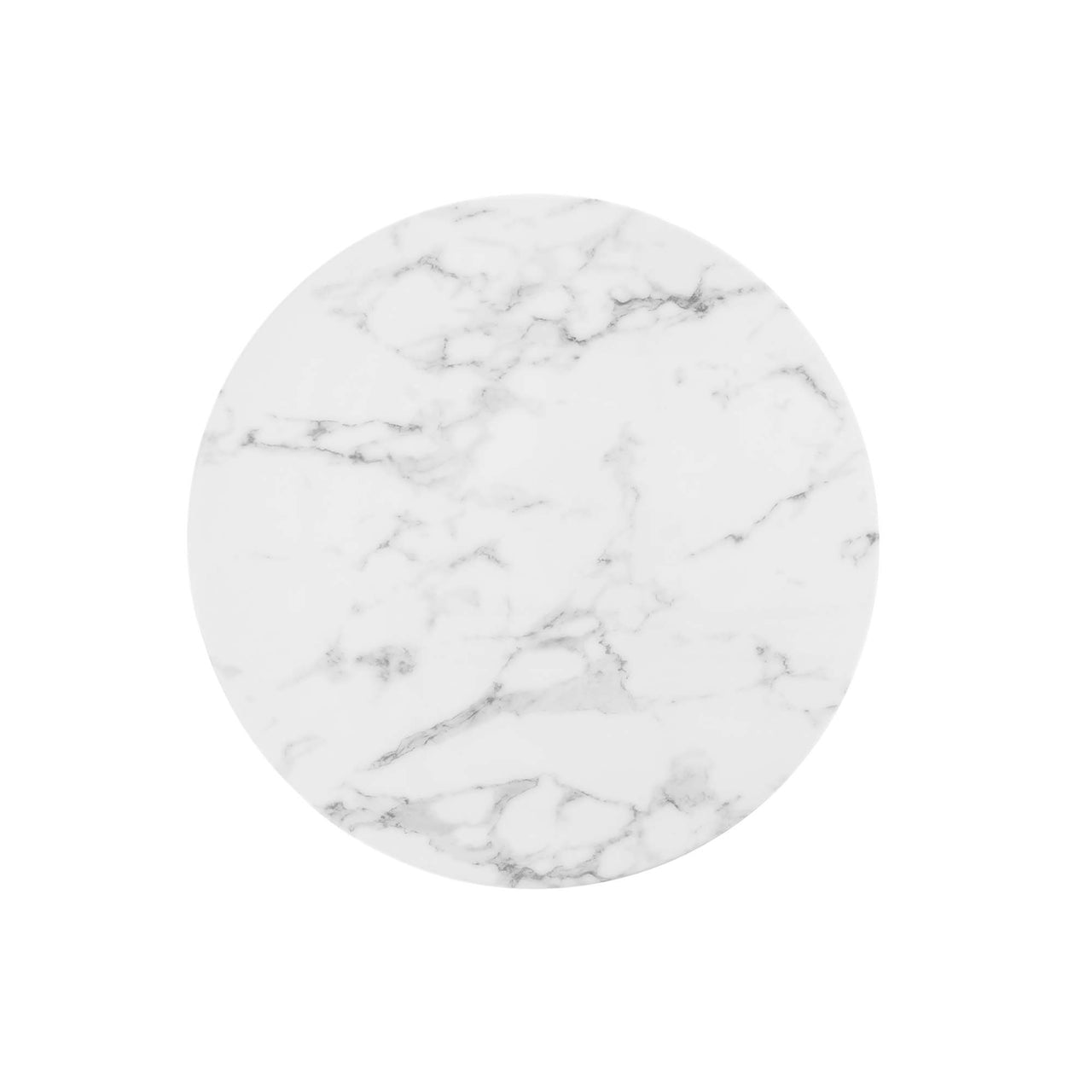 Ensemble Round Faux Marble Bar Table, Gold & White