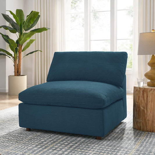 Angelic Cloudblend Armless Chair | Modular Sectional Component, Azure