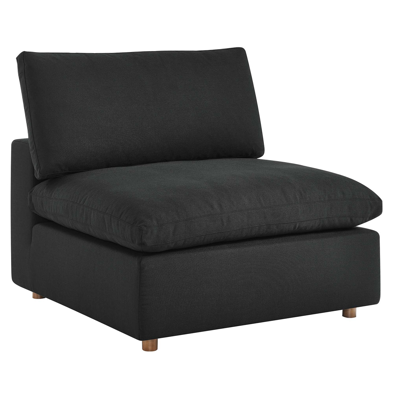 Angelic Cloudblend Armless Chair | Modular Sectional Component, Black