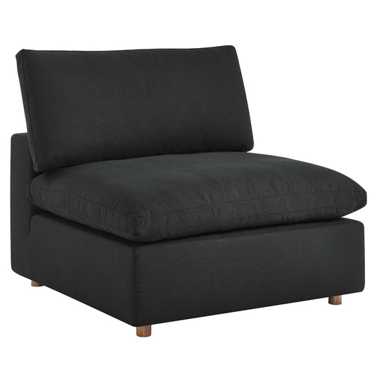 Angelic Cloudblend Armless Chair | Modular Sectional Component, Black
