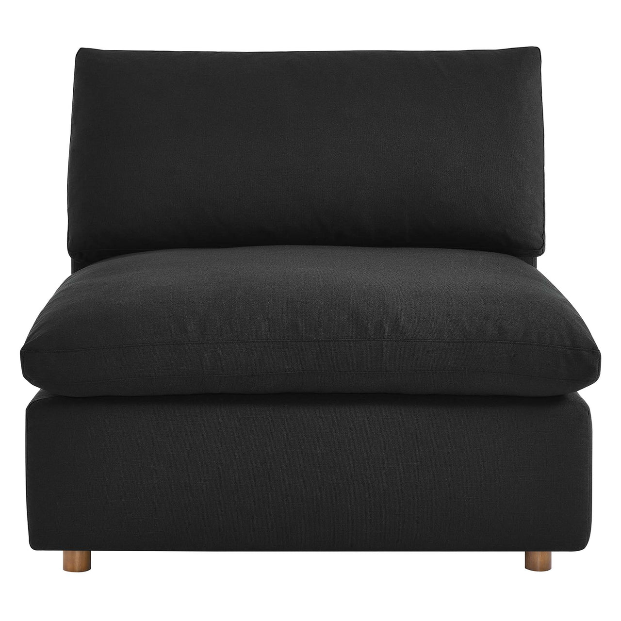 Angelic Cloudblend Armless Chair | Modular Sectional Component, Black