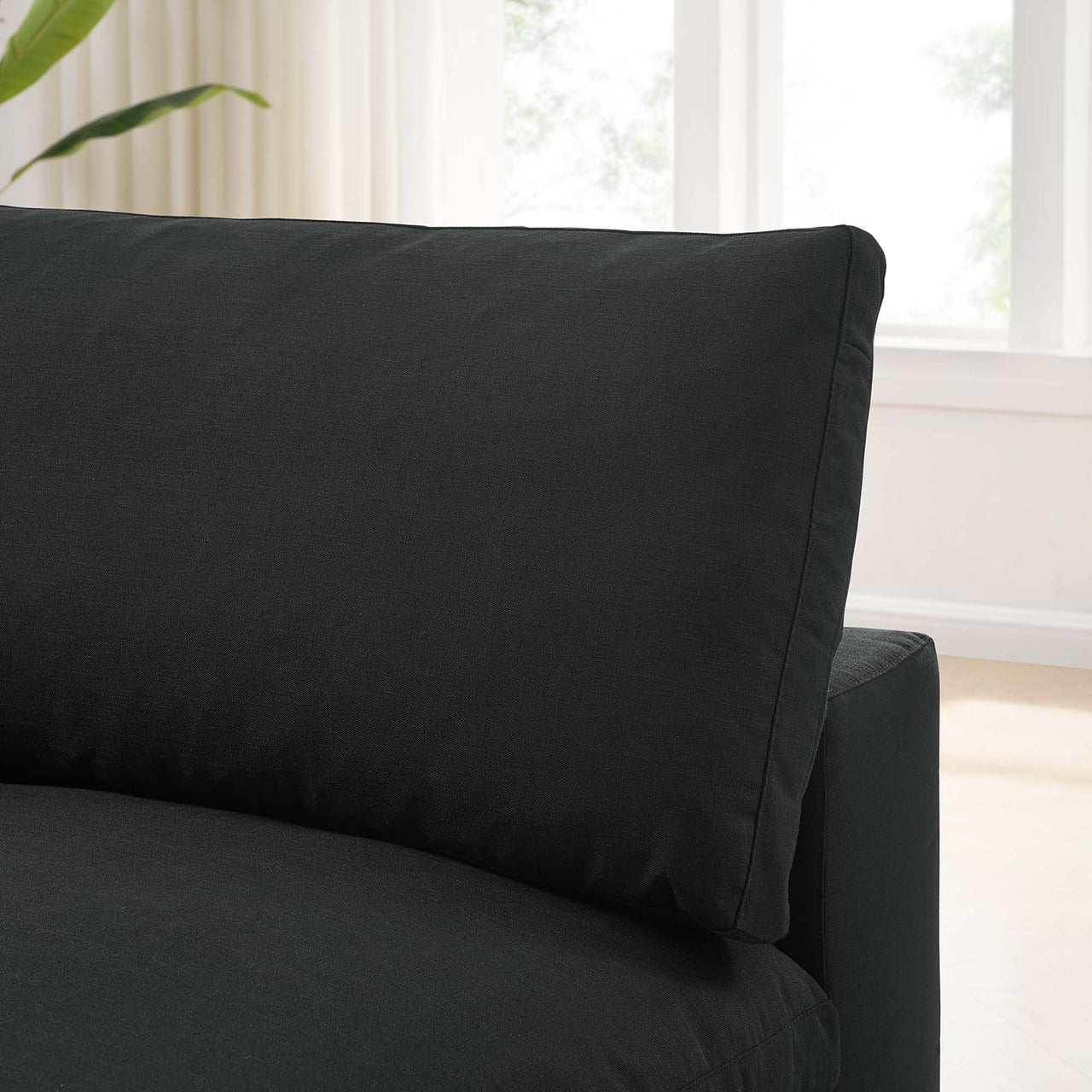Angelic Cloudblend Armless Chair | Modular Sectional Component, Black