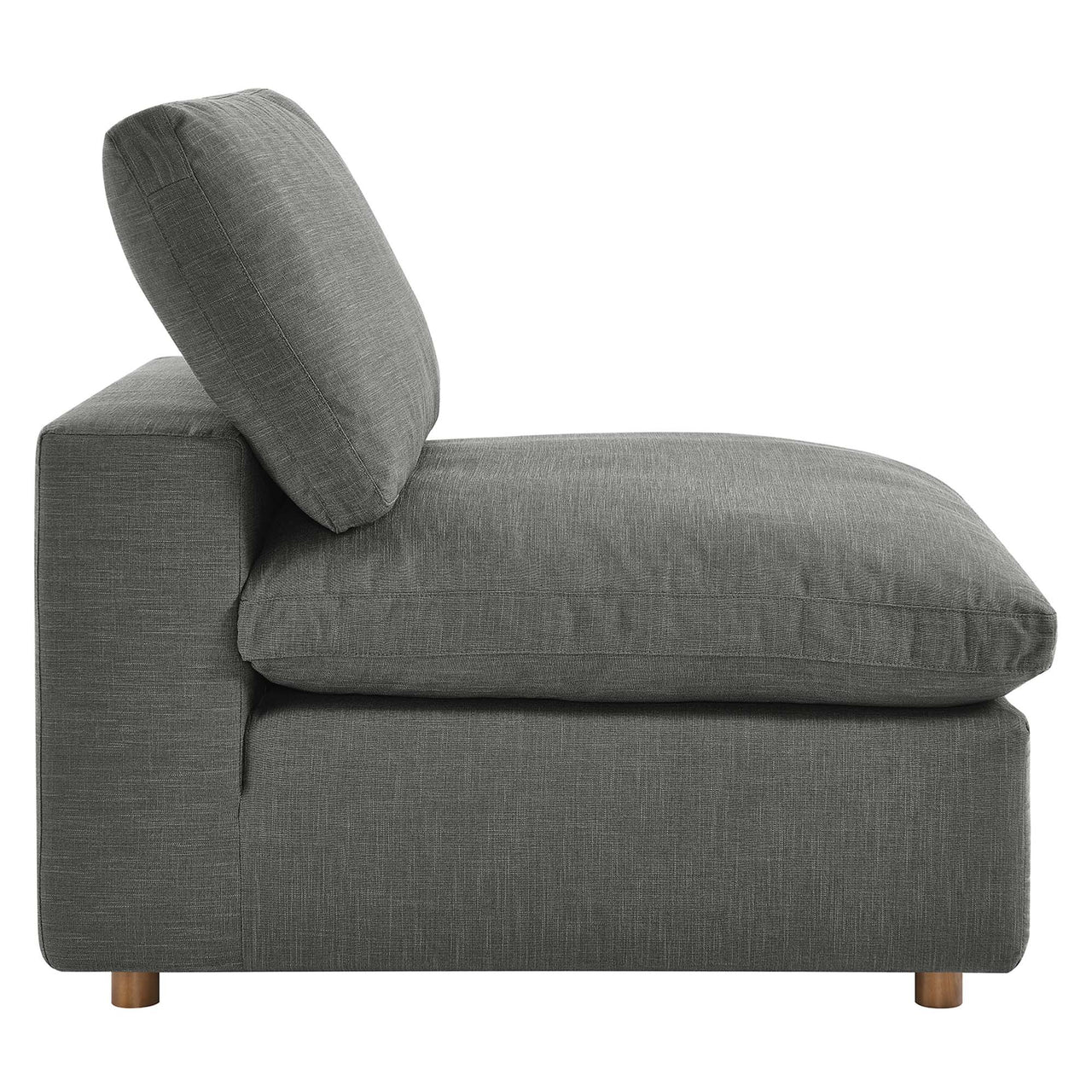Angelic Cloudblend Armless Chair | Modular Sectional Component, Gray