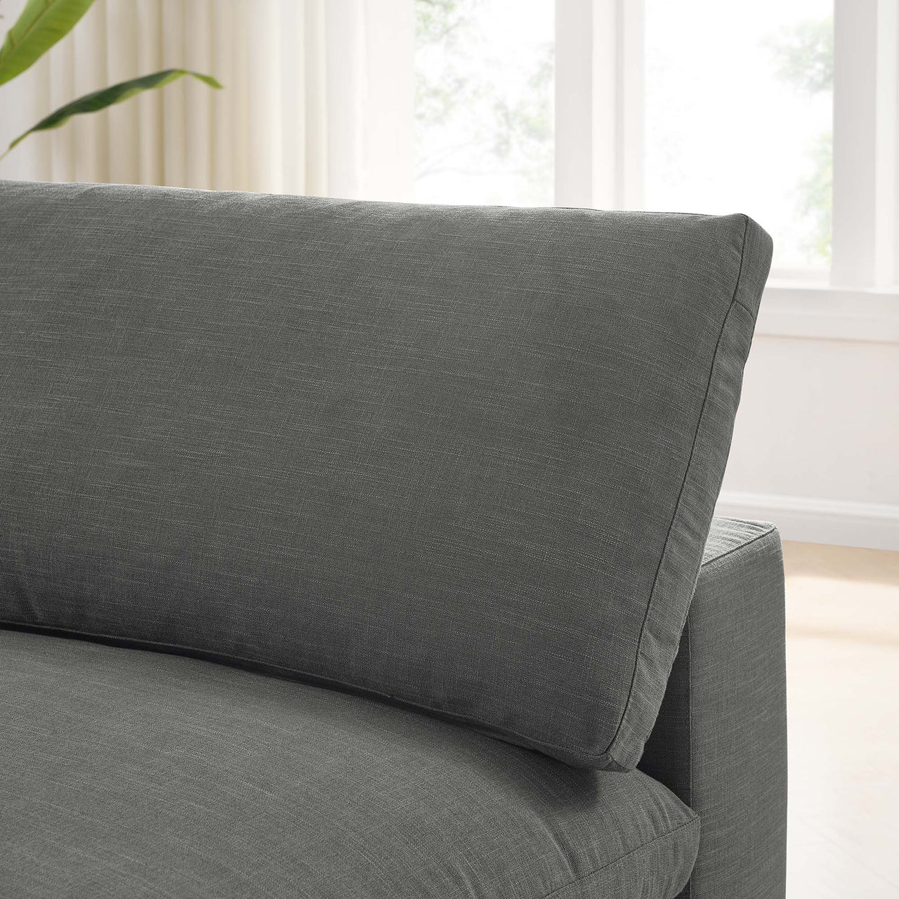 Angelic Cloudblend Armless Chair | Modular Sectional Component, Gray