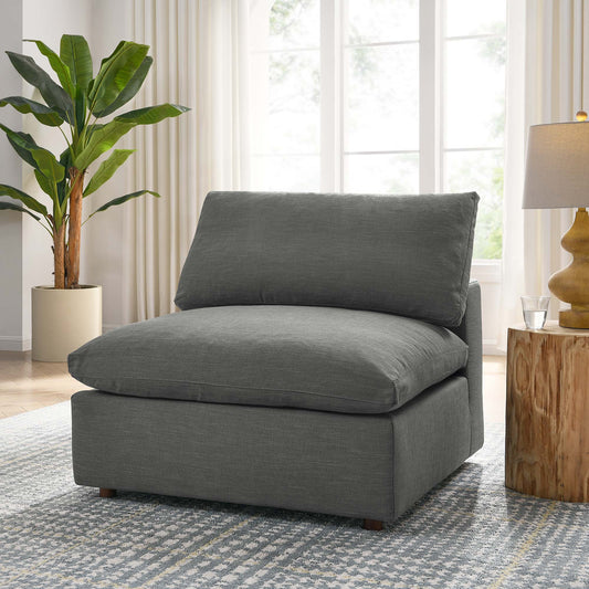Angelic Cloudblend Armless Chair | Modular Sectional Component, Gray