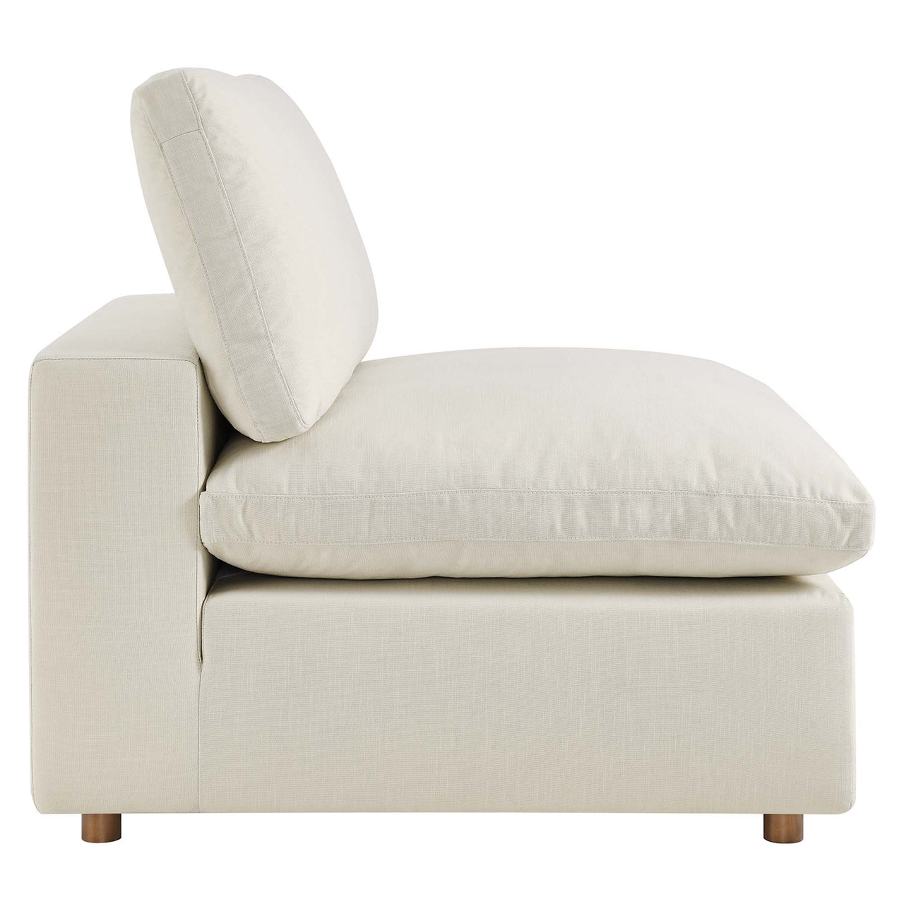 Angelic Cloudblend Armless Chair | Modular Sectional Component, Light Beige