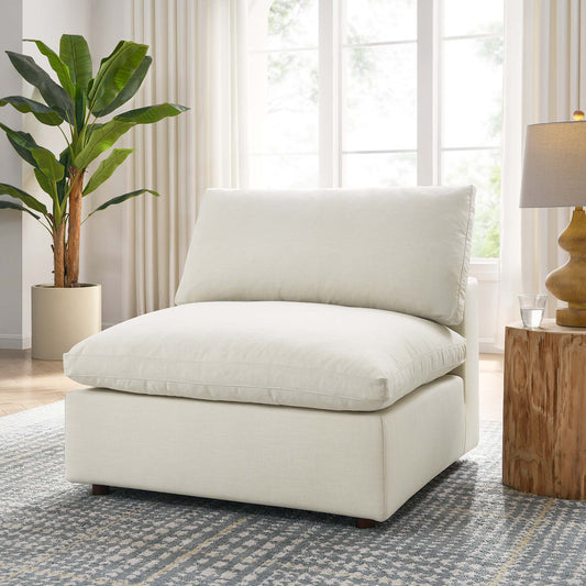 Angelic Cloudblend Armless Chair | Modular Sectional Component, Light Beige