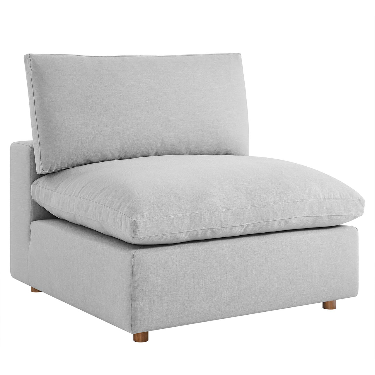 Angelic Cloudblend Armless Chair | Modular Sectional Component, Light Gray