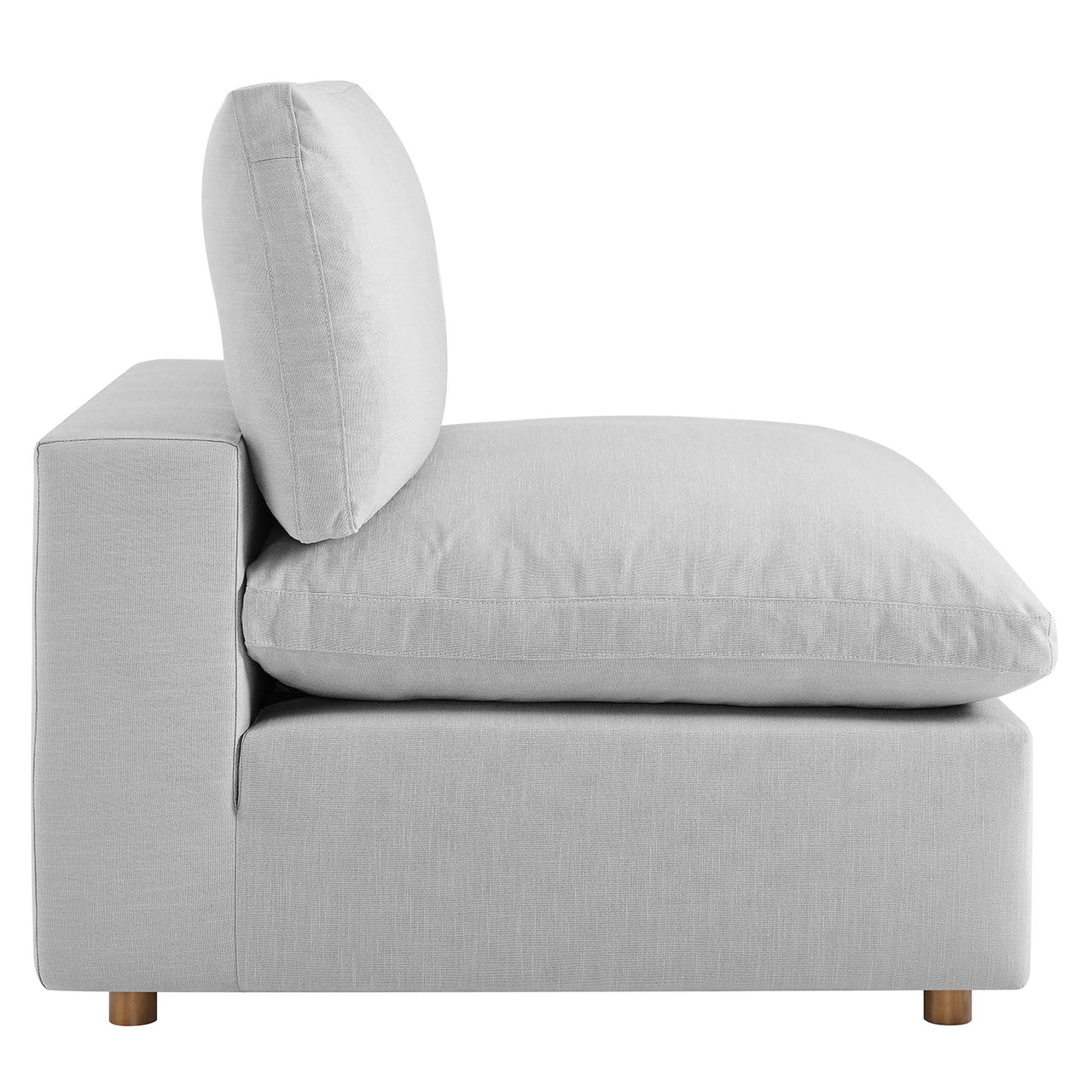 Angelic Cloudblend Armless Chair | Modular Sectional Component, Light Gray