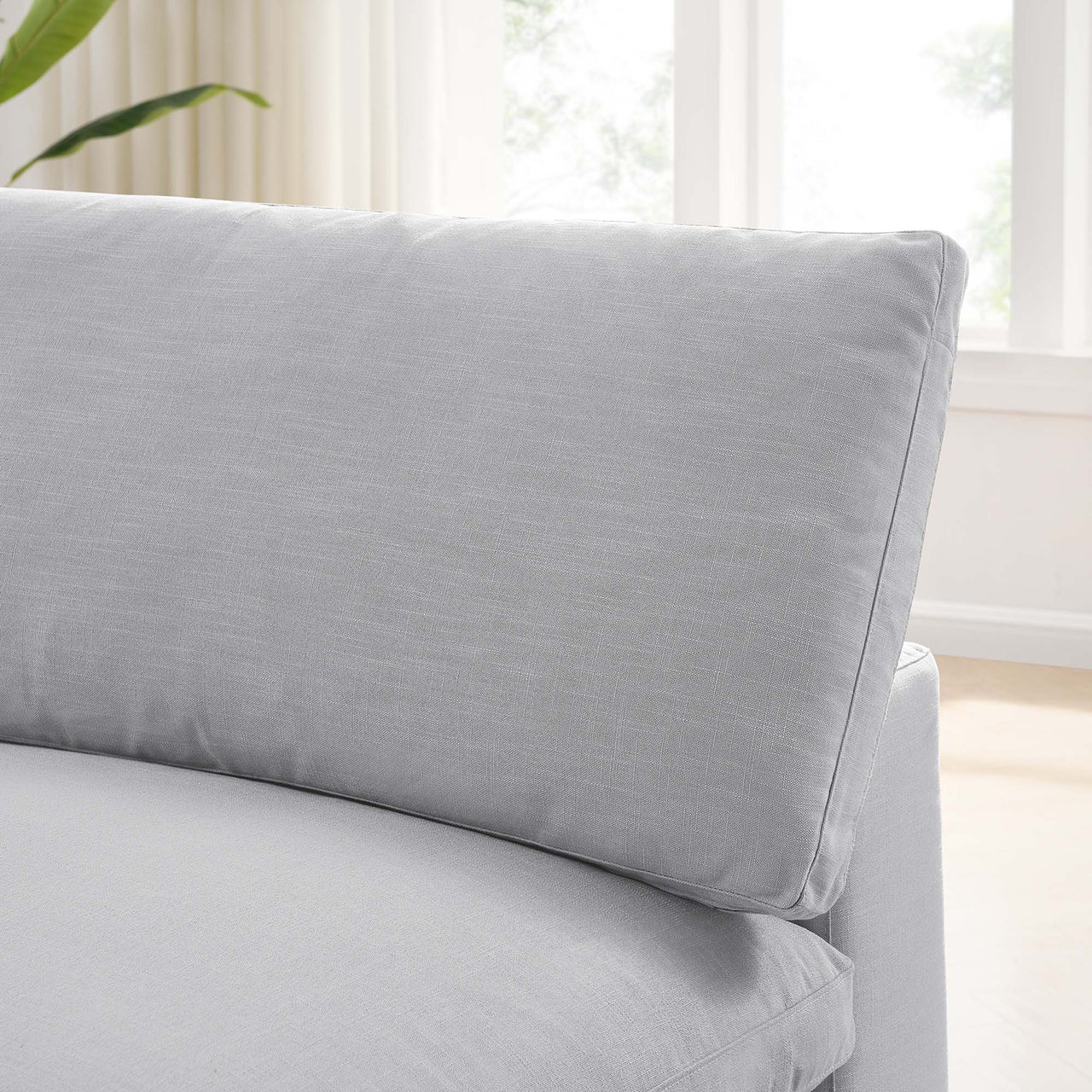 Angelic Cloudblend Armless Chair | Modular Sectional Component, Light Gray