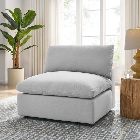 Angelic Cloudblend Armless Chair | Modular Sectional Component, Light Gray