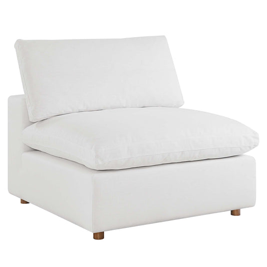 Angelic Cloudblend Armless Chair | Modular Sectional Component, Pure White