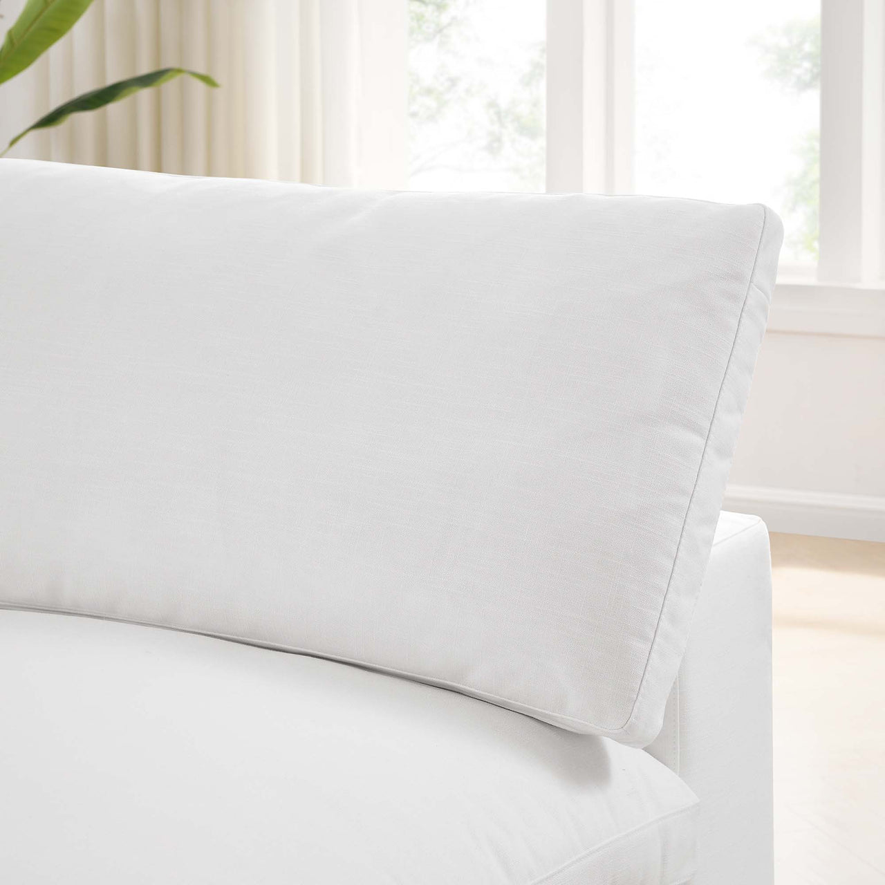 Angelic Cloudblend Armless Chair | Modular Sectional Component, Pure White