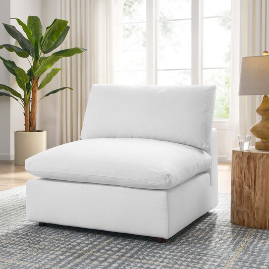 Angelic Cloudblend Armless Chair | Modular Sectional Component, Pure White