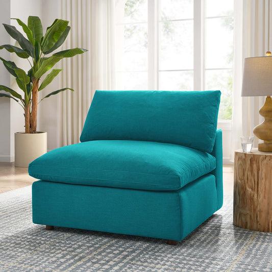 Angelic Cloudblend Armless Chair | Modular Sectional Component, Teal