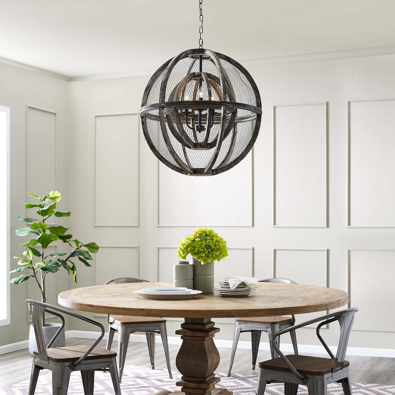 Harness Pendant Light Chandelier, Brown