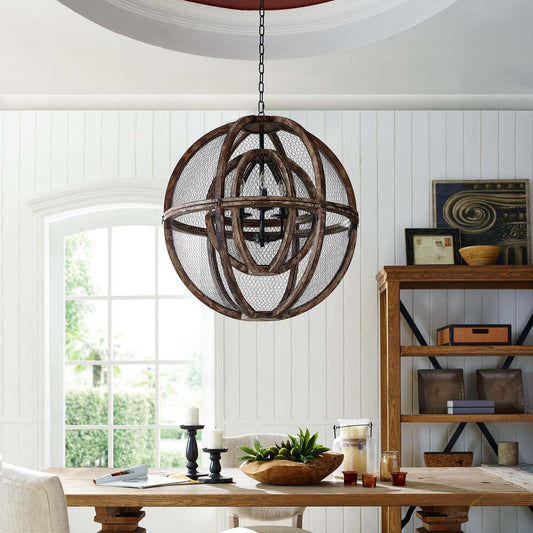 Harness Pendant Light Chandelier, Brown