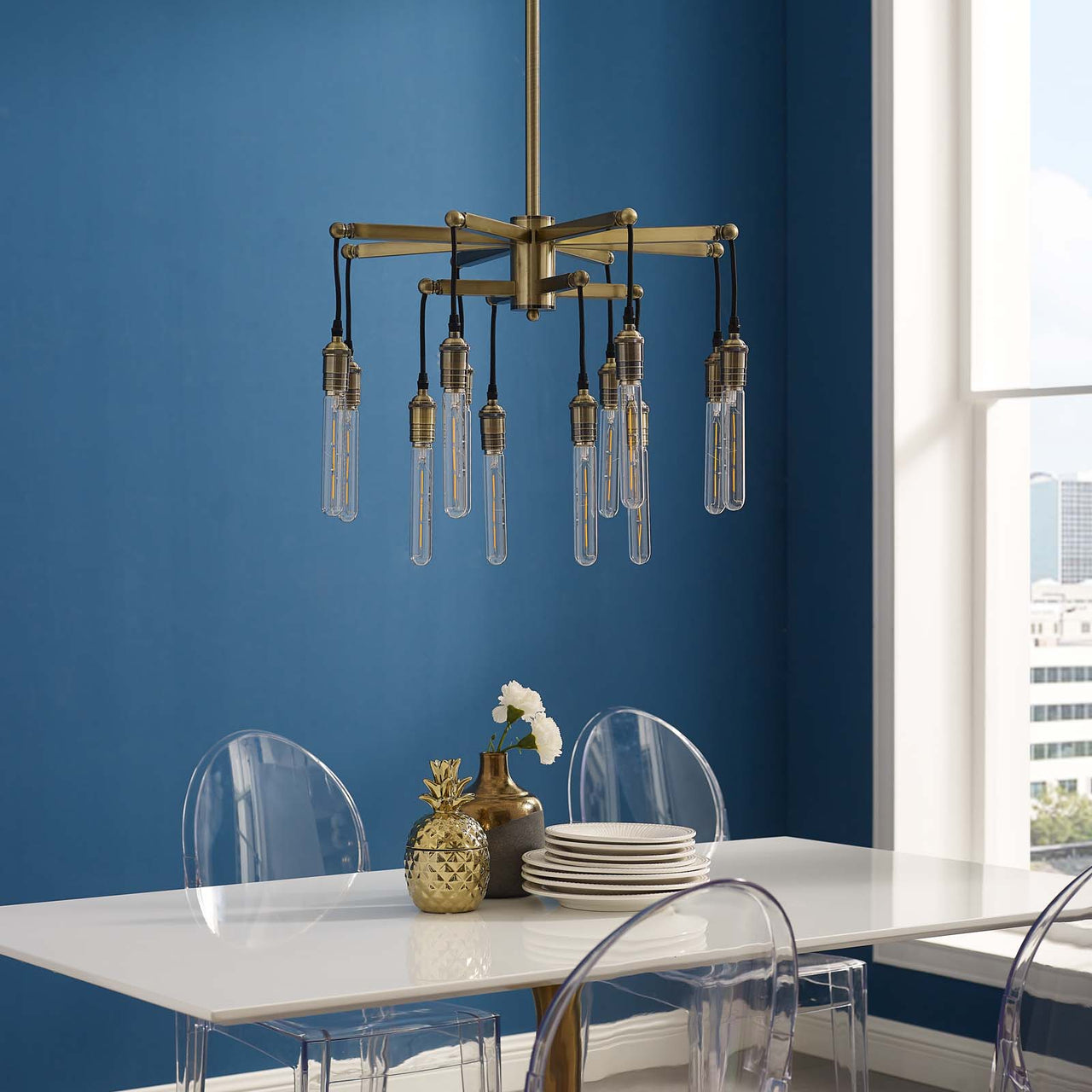 Resolve Antique Brass Ceiling Light Pendant Chandelier, Gold