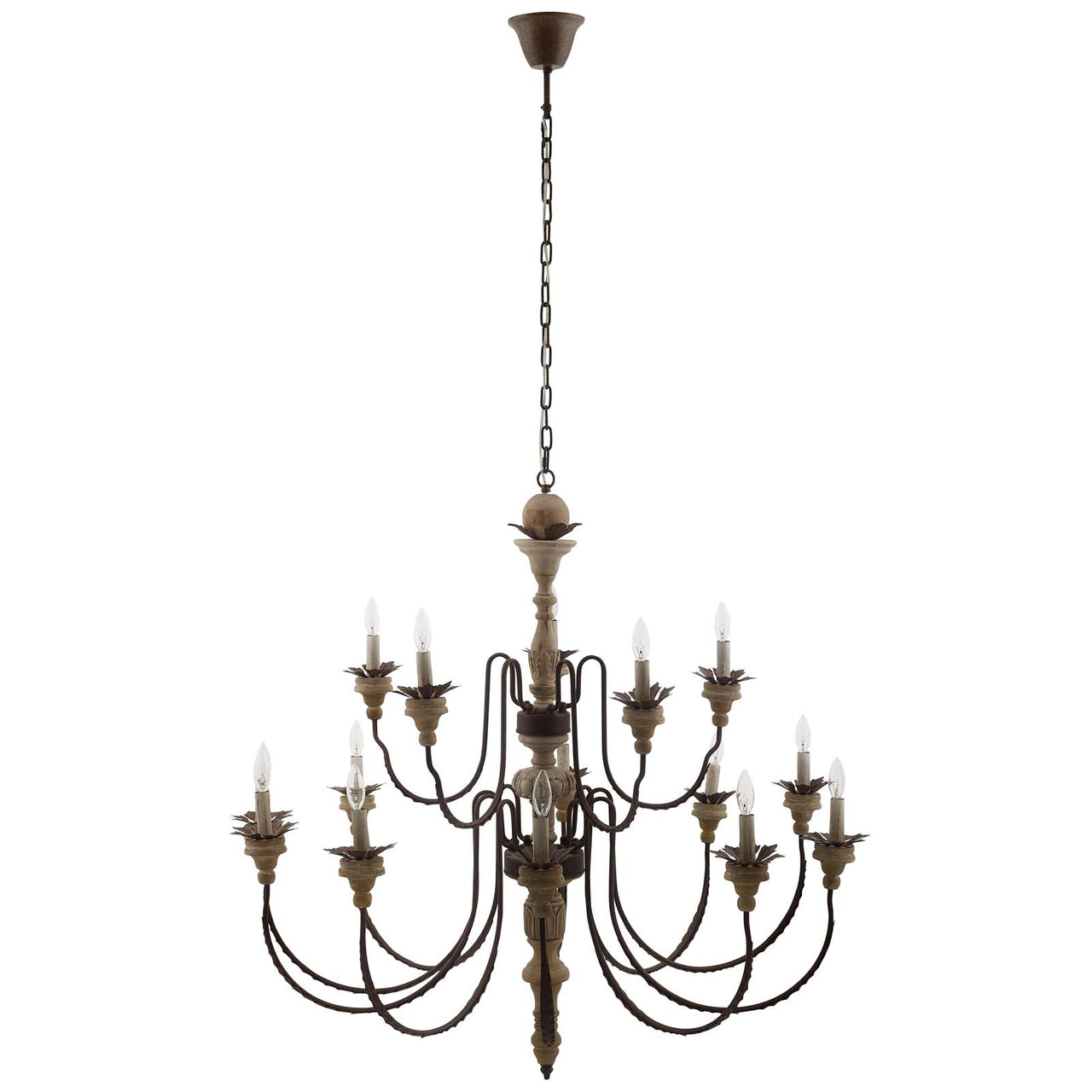 Thorenne Chandelier, Natural Wood