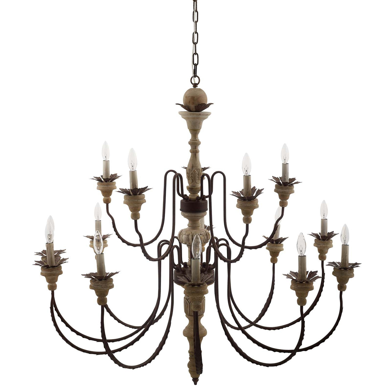 Thorenne Chandelier, Natural Wood
