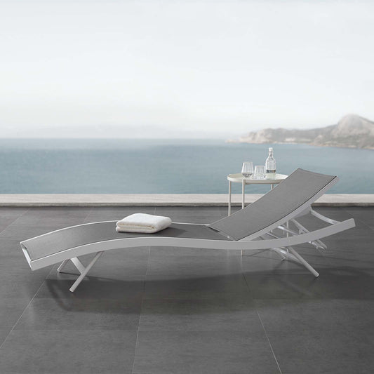 Dive Alfresco Chaise Sunlounger, White & Gray