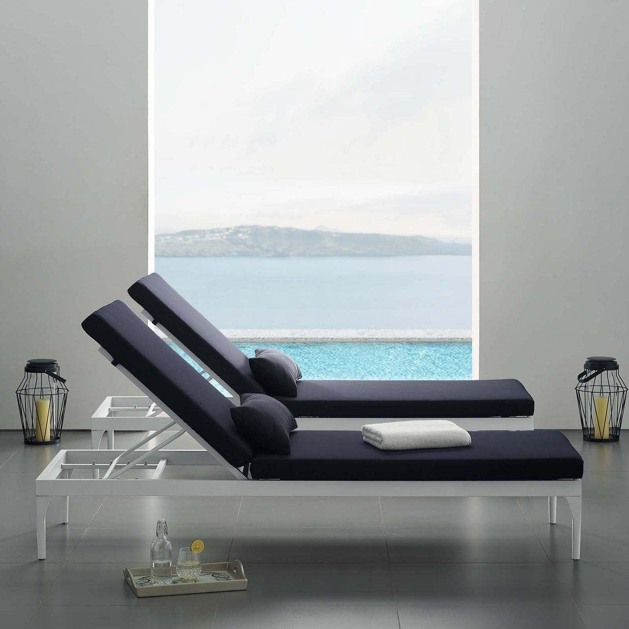 Viewpoint Sunlounger Chair, Navy