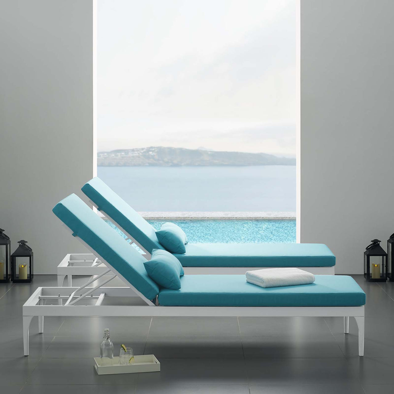 Viewpoint Sunlounger Chair, Turquoise