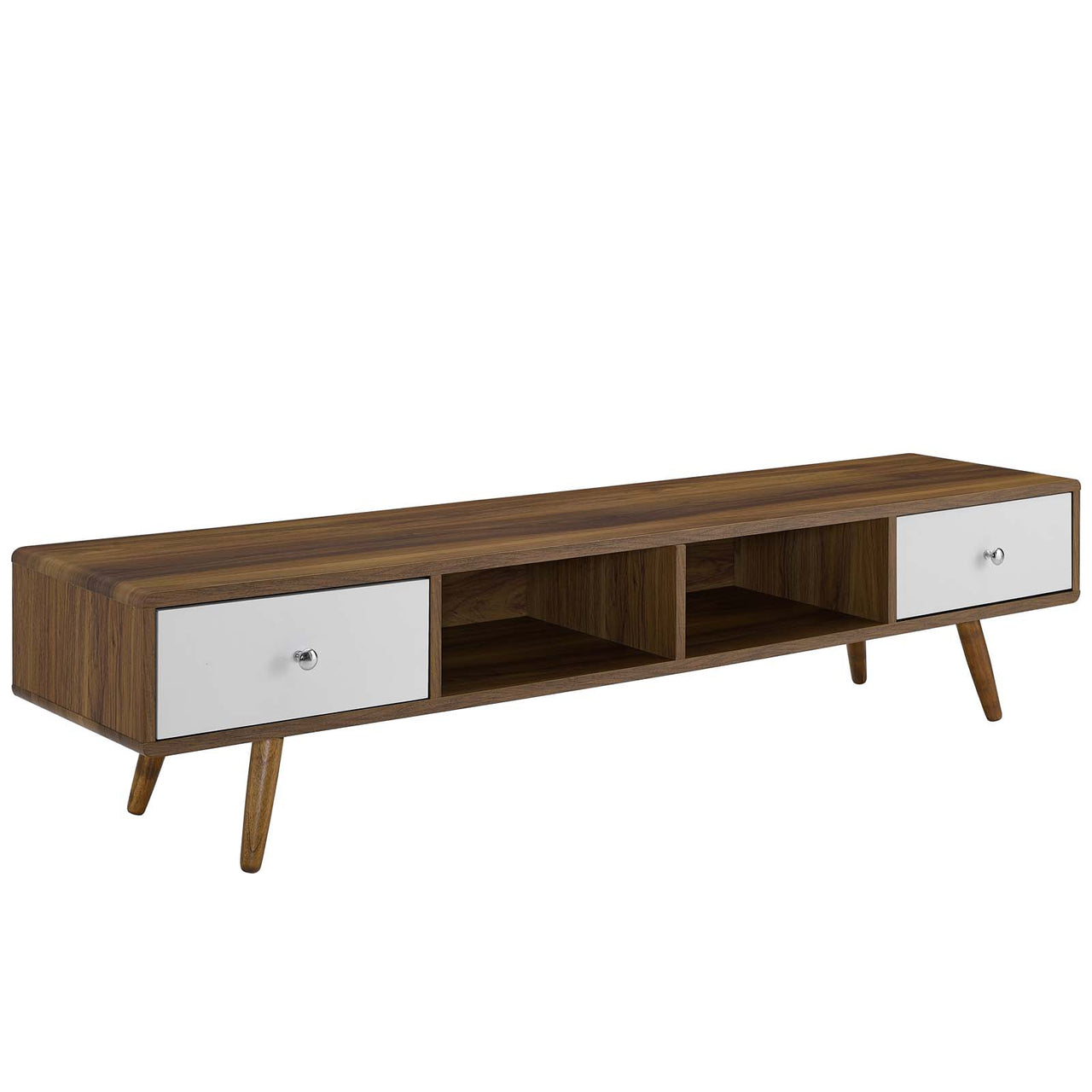 Erisen TV Stand, Large, Walnut & White