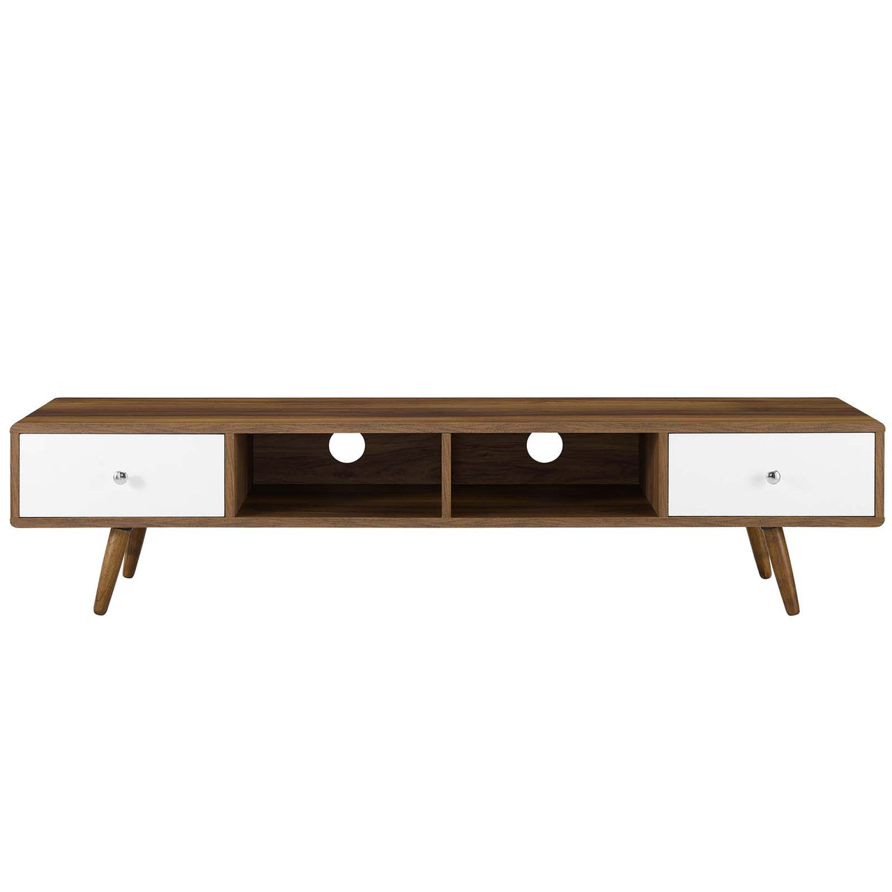 Erisen TV Stand, Large, Walnut & White