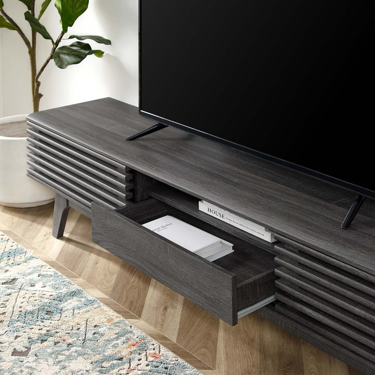 Ventra TV Stand, Large, Charcoal