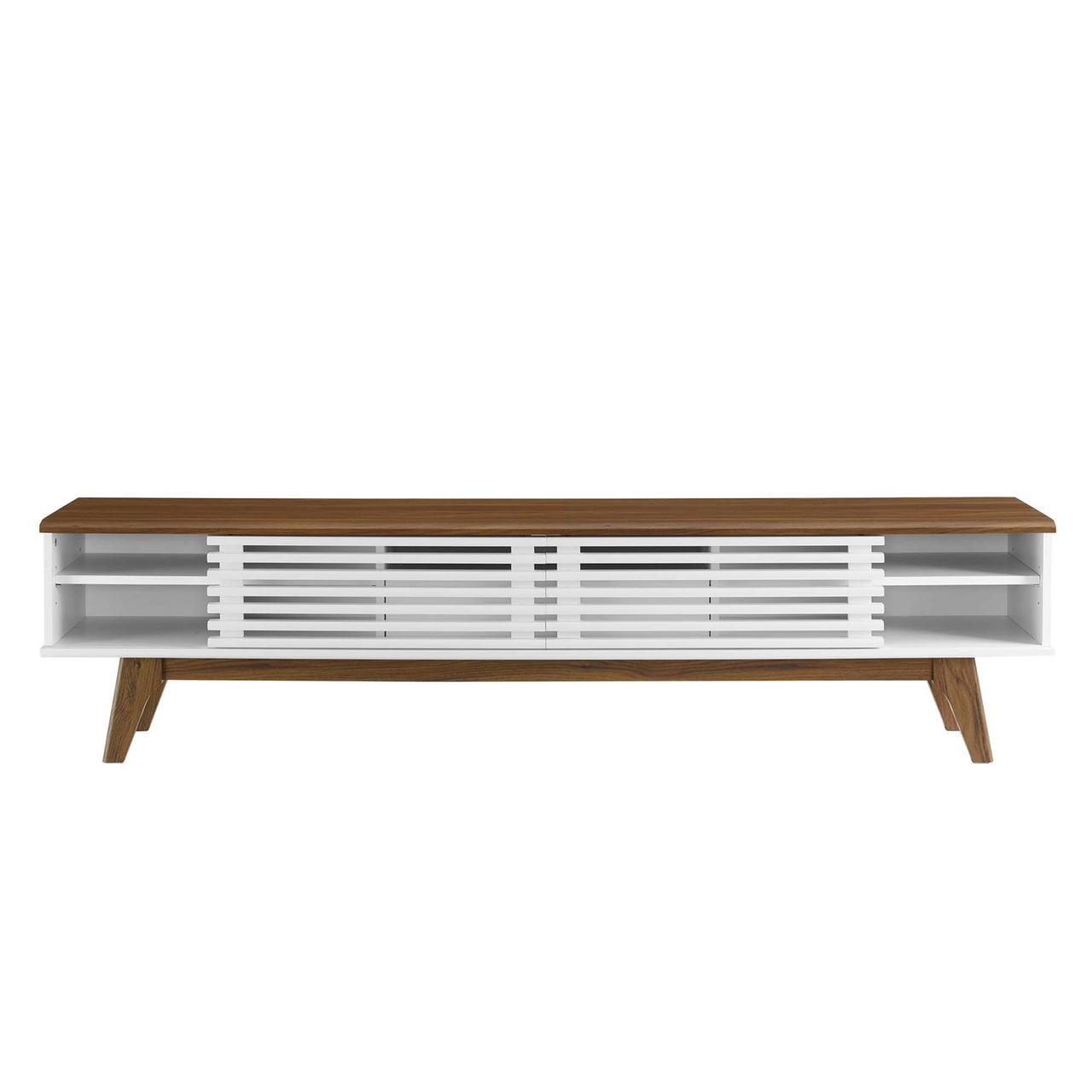 Ventra TV Stand, Large, Walnut & White