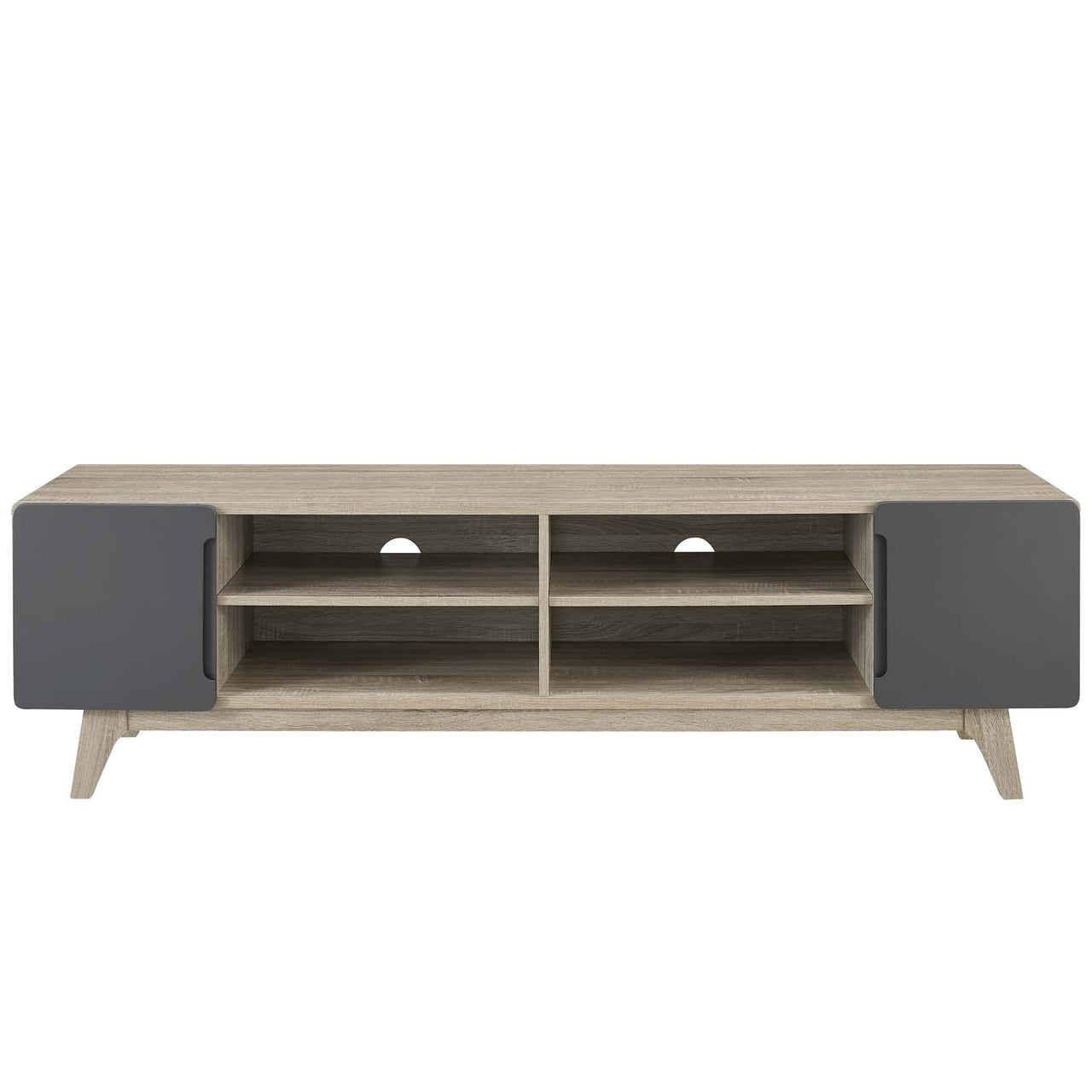 Medusa TV Stand, Large, Natural Wood & Gray