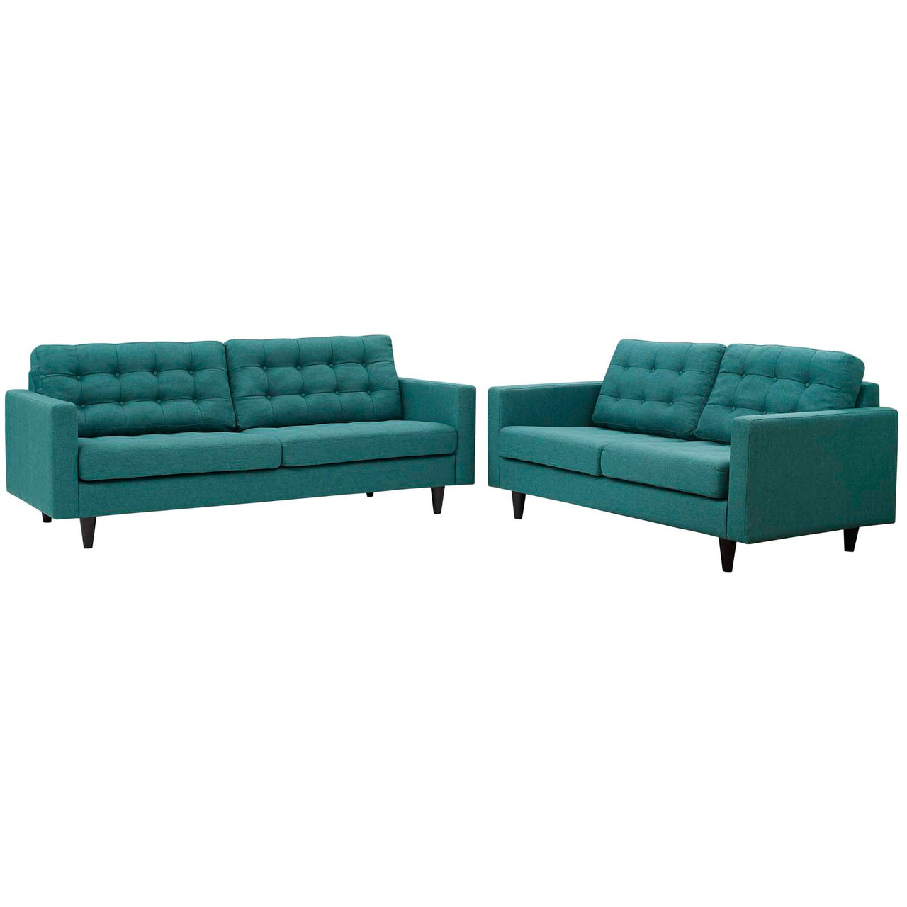 Dynasty Sofa & Loveseat Set, Teal