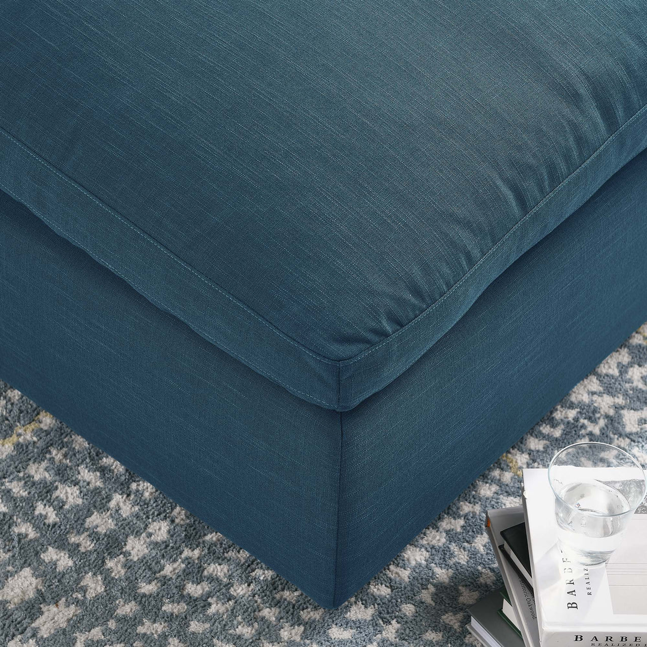 Angelic Cloudblend Ottoman | Modular Sectional Component, Azure